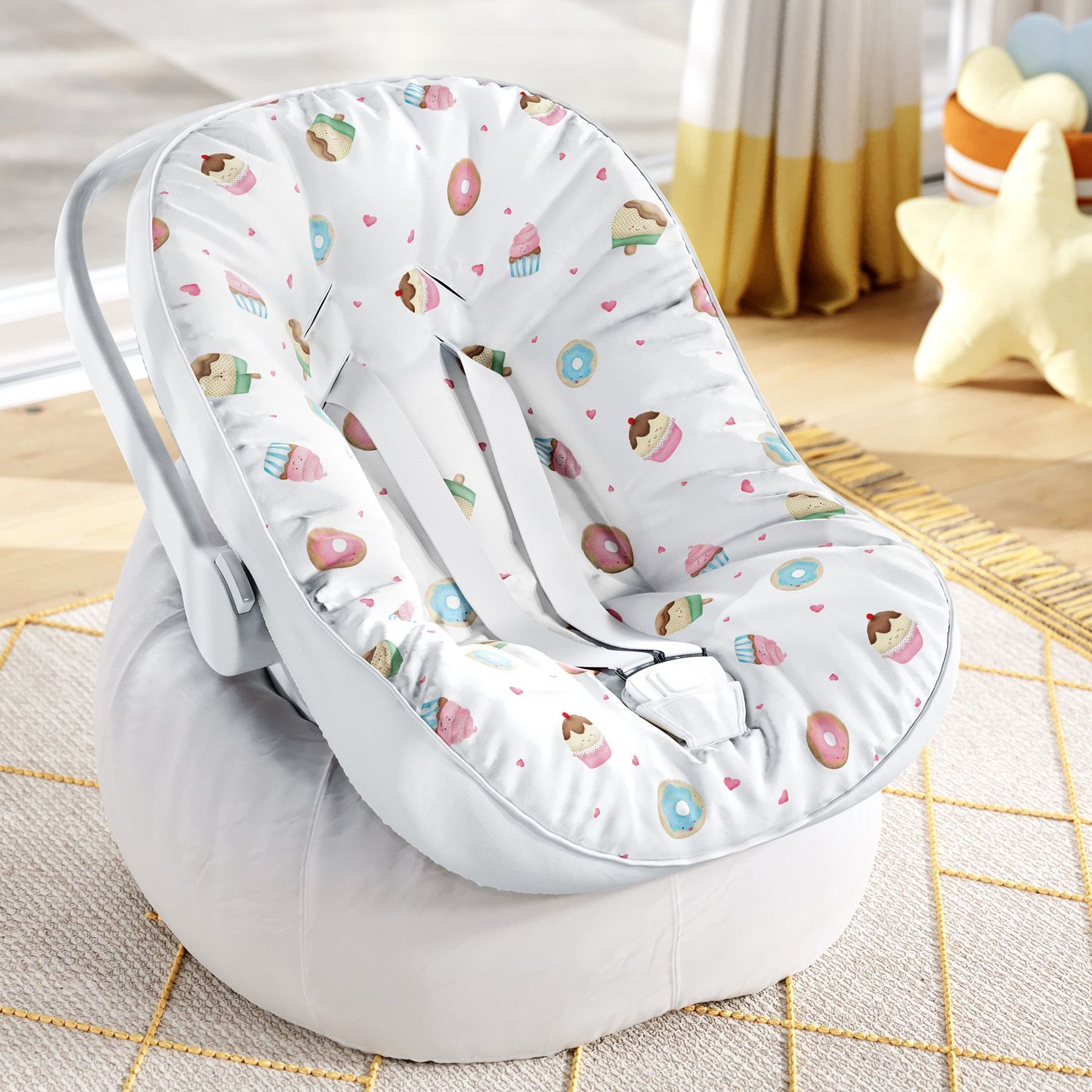 Capa de Carrinho com Protetor de Cinto Docinho Colorido