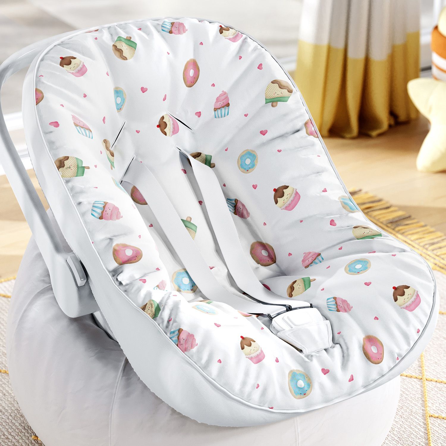 Capa de Carrinho com Protetor de Cinto Docinho Colorido