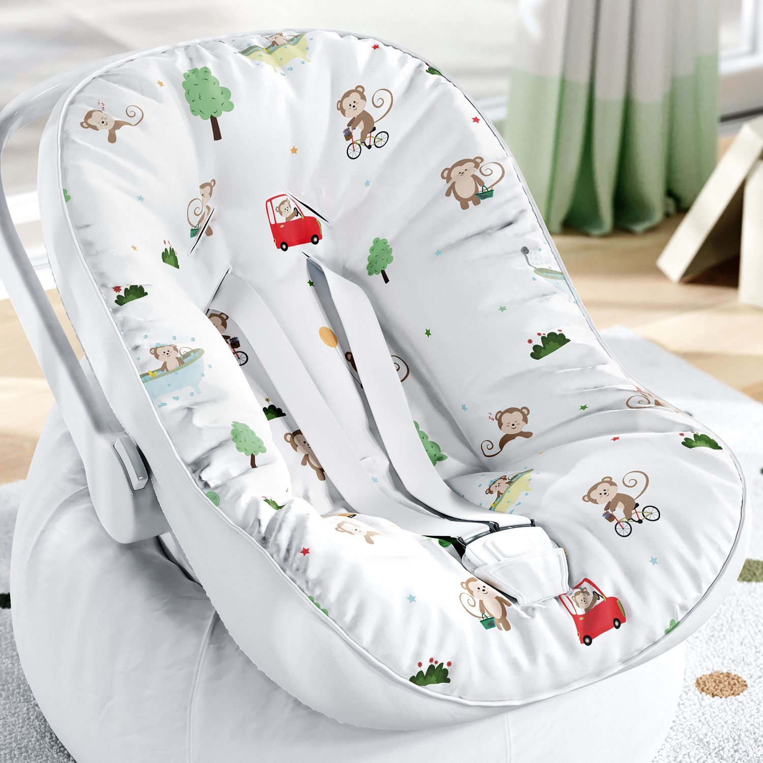 Capa de Carrinho com Protetor de Cinto Macaquinho