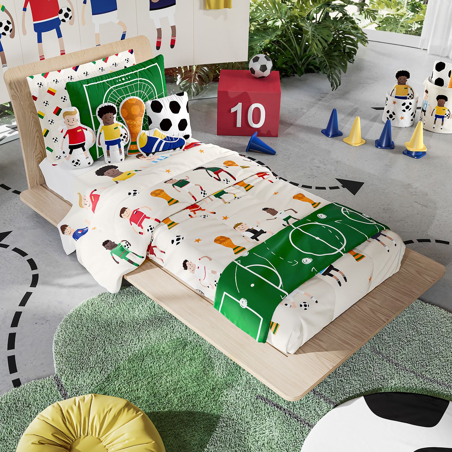 Saia de Cama Infantil Solteiro Seleções do Mundo