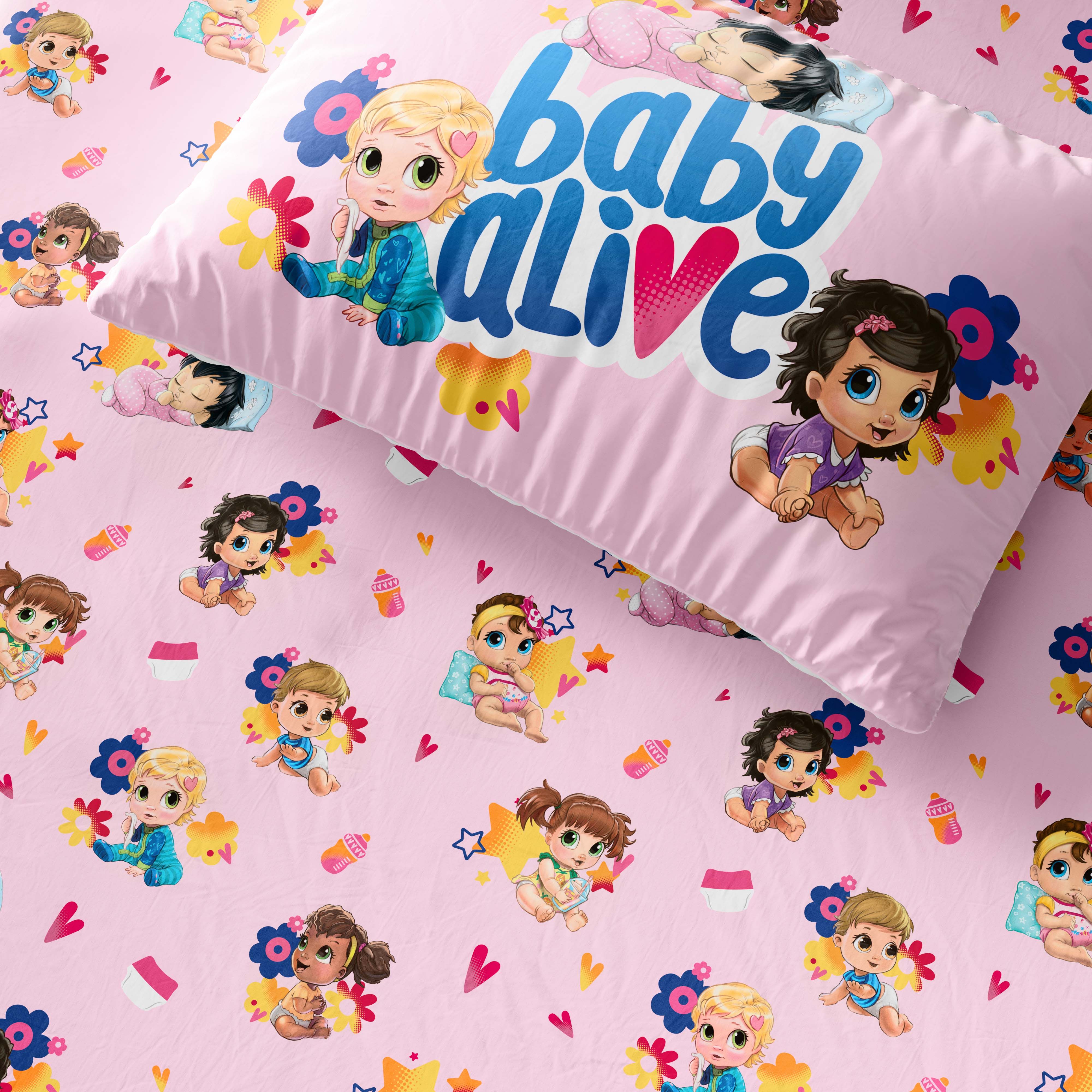 Jogo de Lençol Infantil Solteiro Bonecas Baby Alive