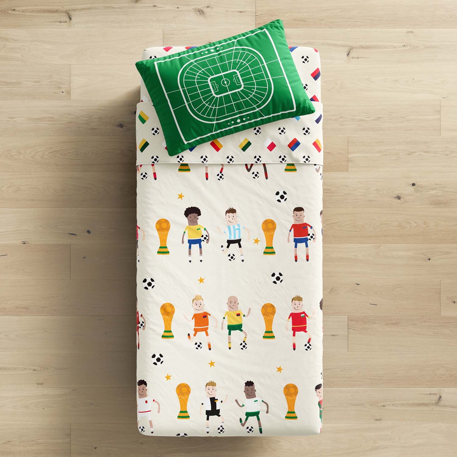 Jogo de Lençol Infantil Solteiro Seleções do Mundo