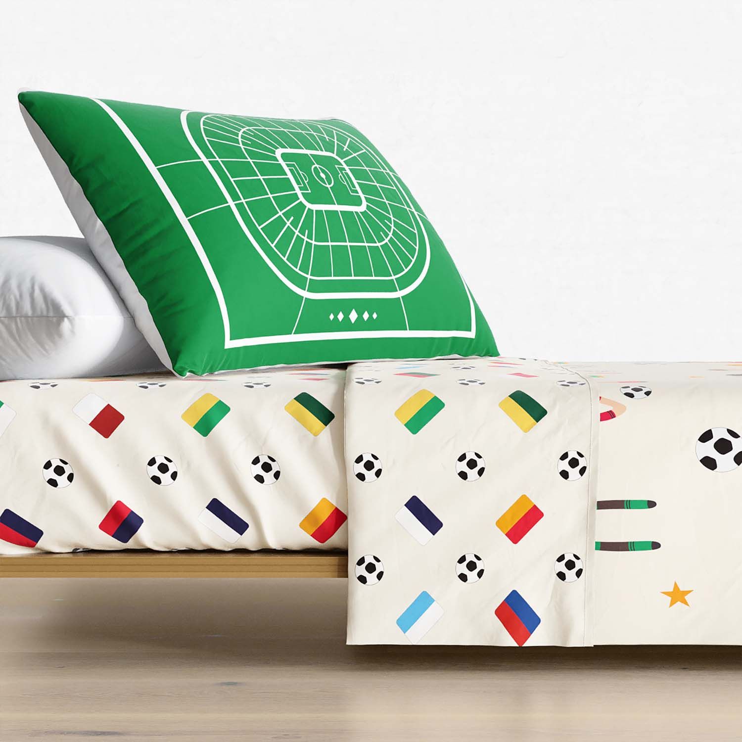 Jogo de Lençol Infantil Solteiro Seleções do Mundo