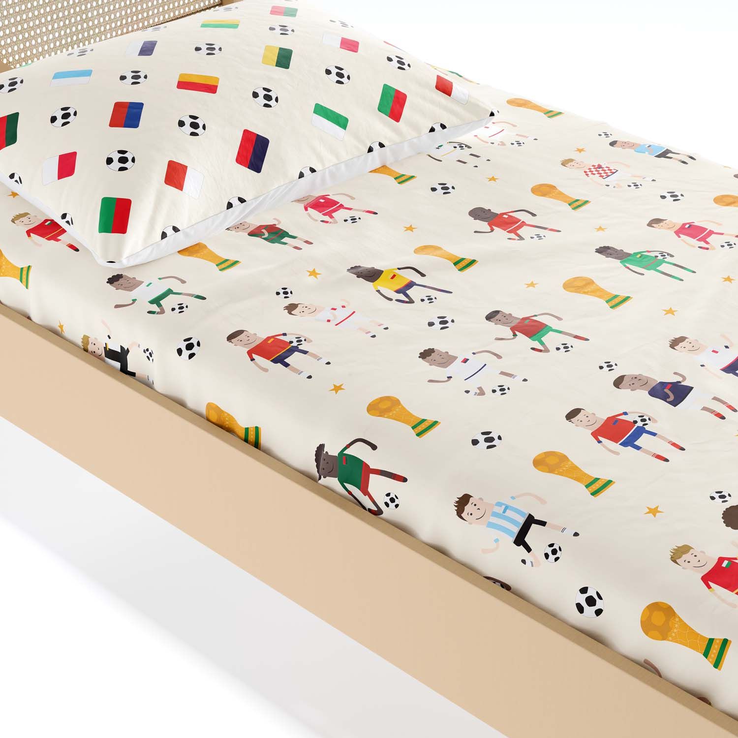 Jogo de Lençol Infantil Solteiro Torneio das Seleções do Mundo