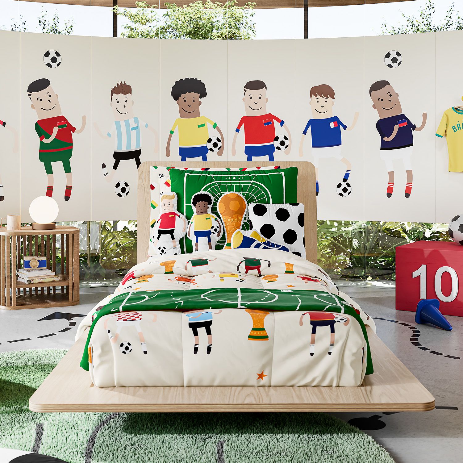 Jogo de Lençol Infantil Solteiro Torneio das Seleções do Mundo