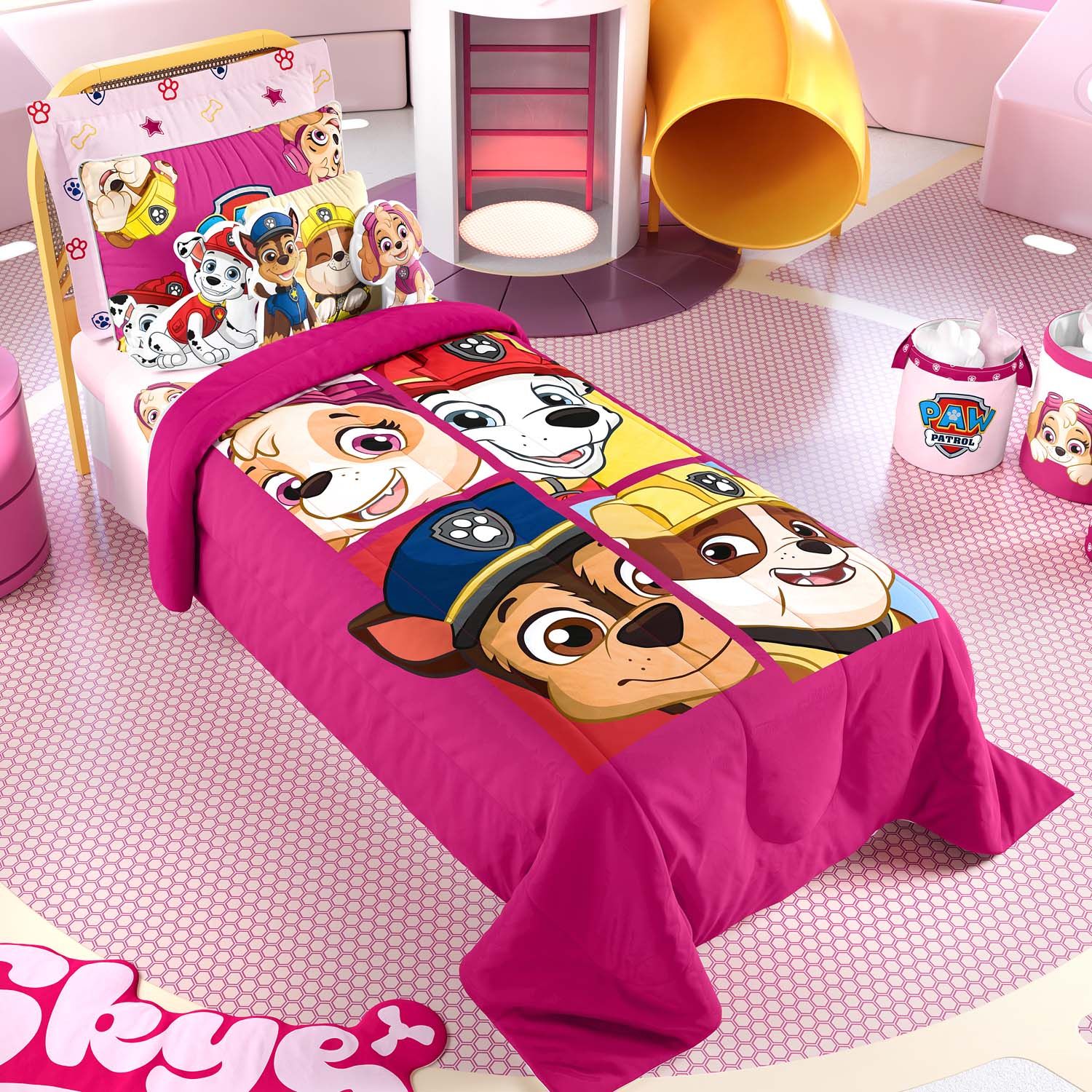 Tapete Skye Patrulha Canina Rosa 50cm