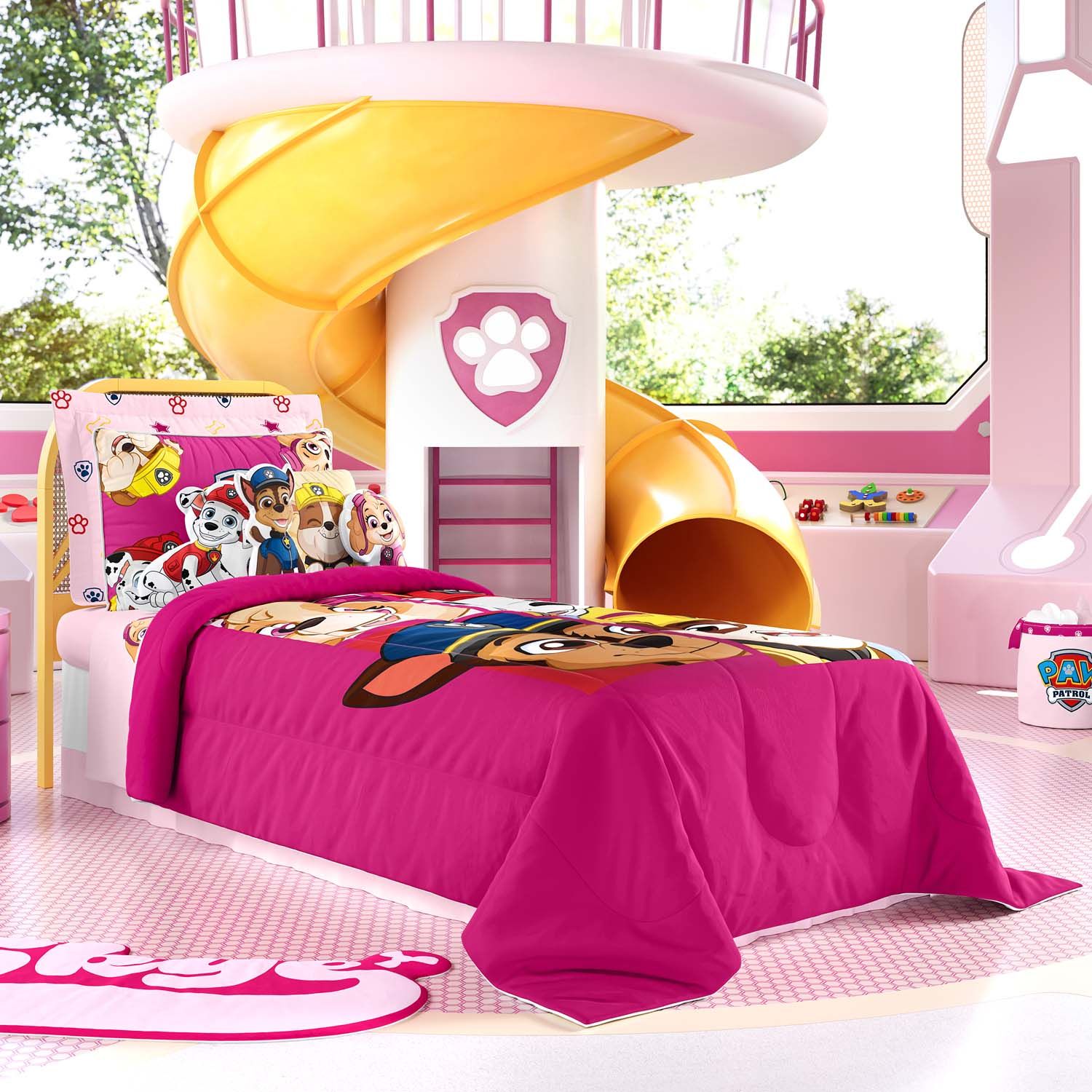 Tapete Skye Patrulha Canina Rosa 50cm