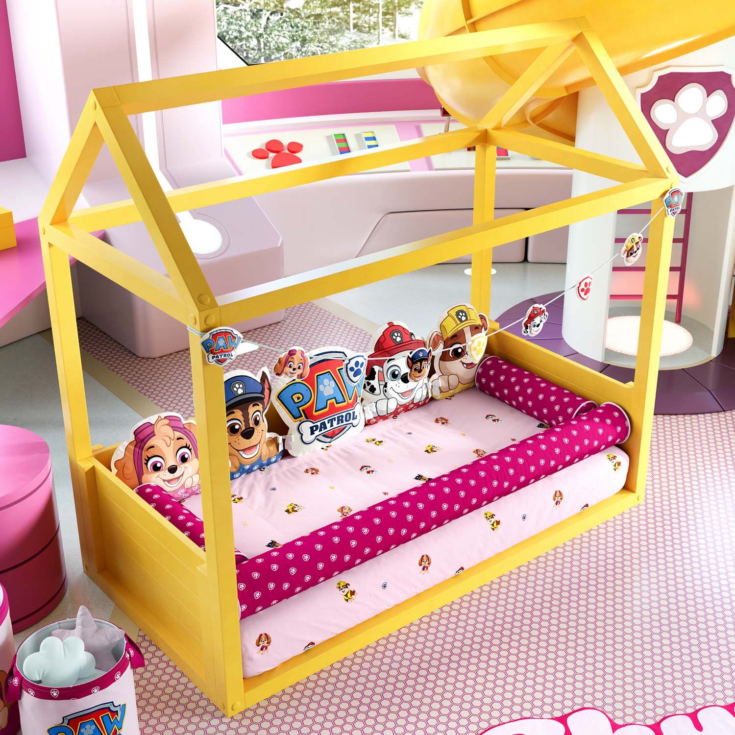 Tapete Skye Patrulha Canina Rosa 50cm