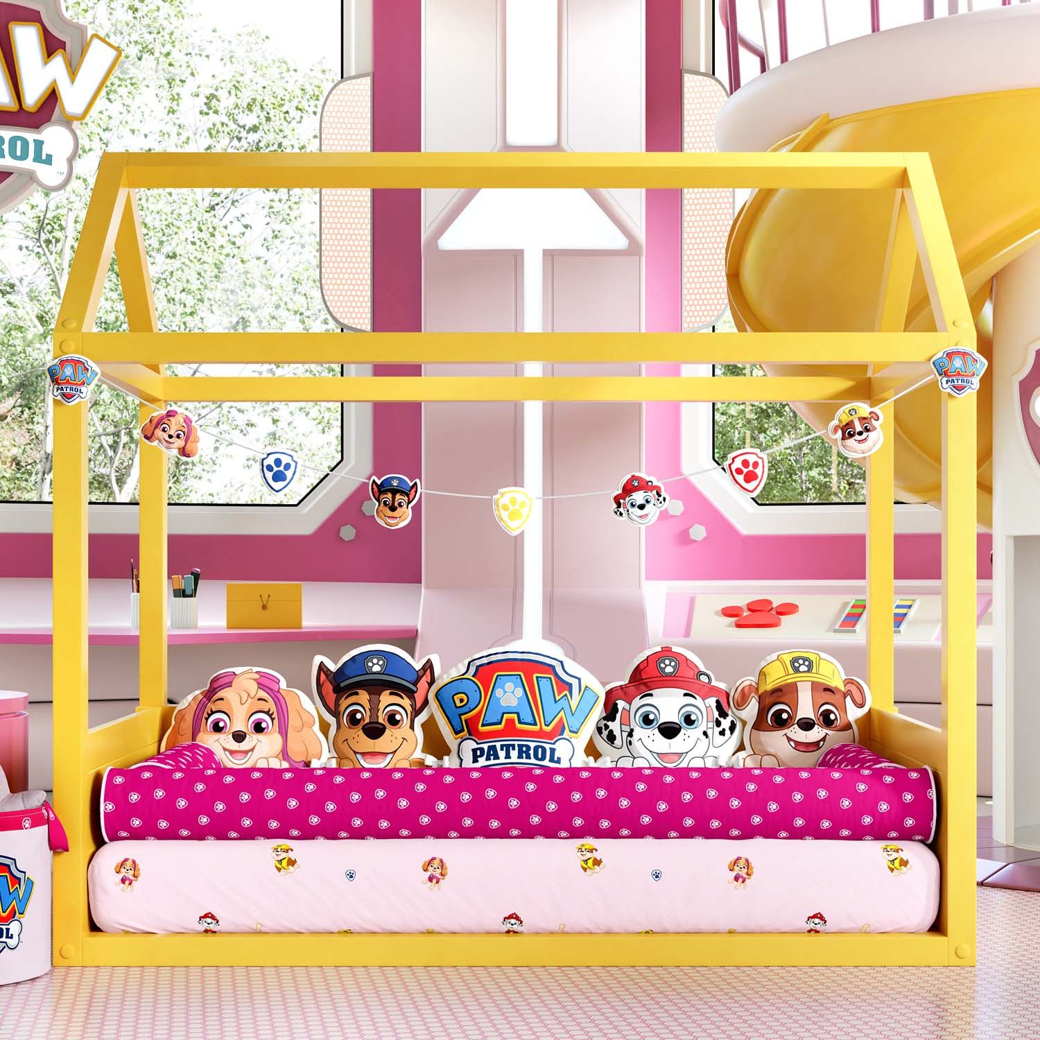 Tapete Skye Patrulha Canina Rosa 50cm