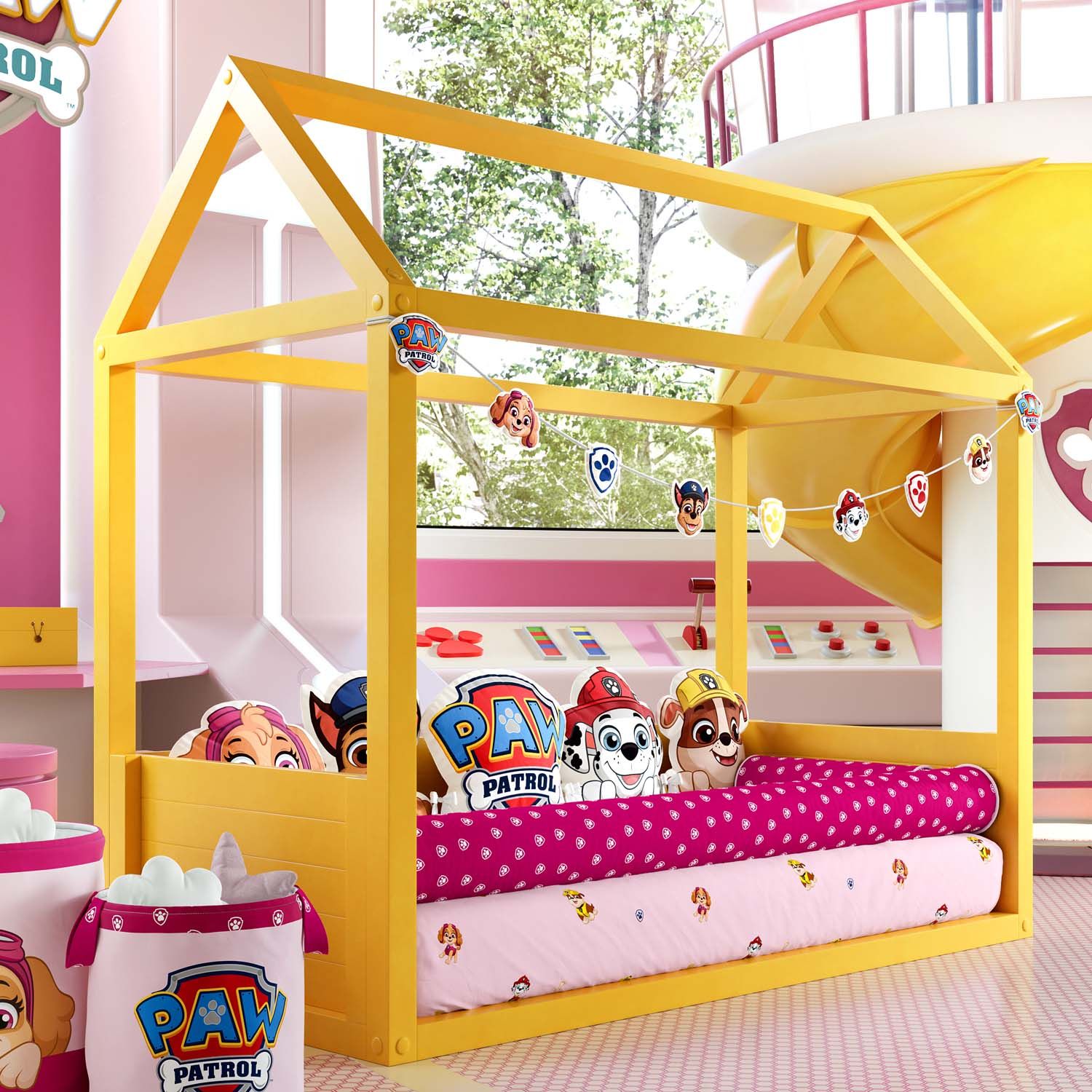 Tapete Skye Patrulha Canina Rosa 50cm