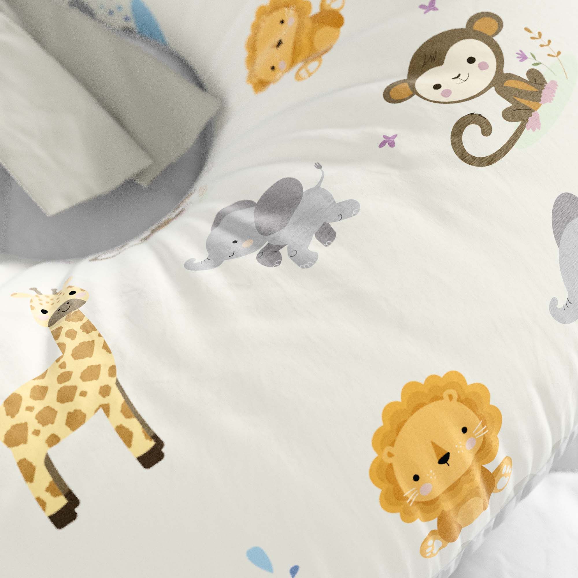 Almofada Amamentação Animais da Selva Baby Rosa