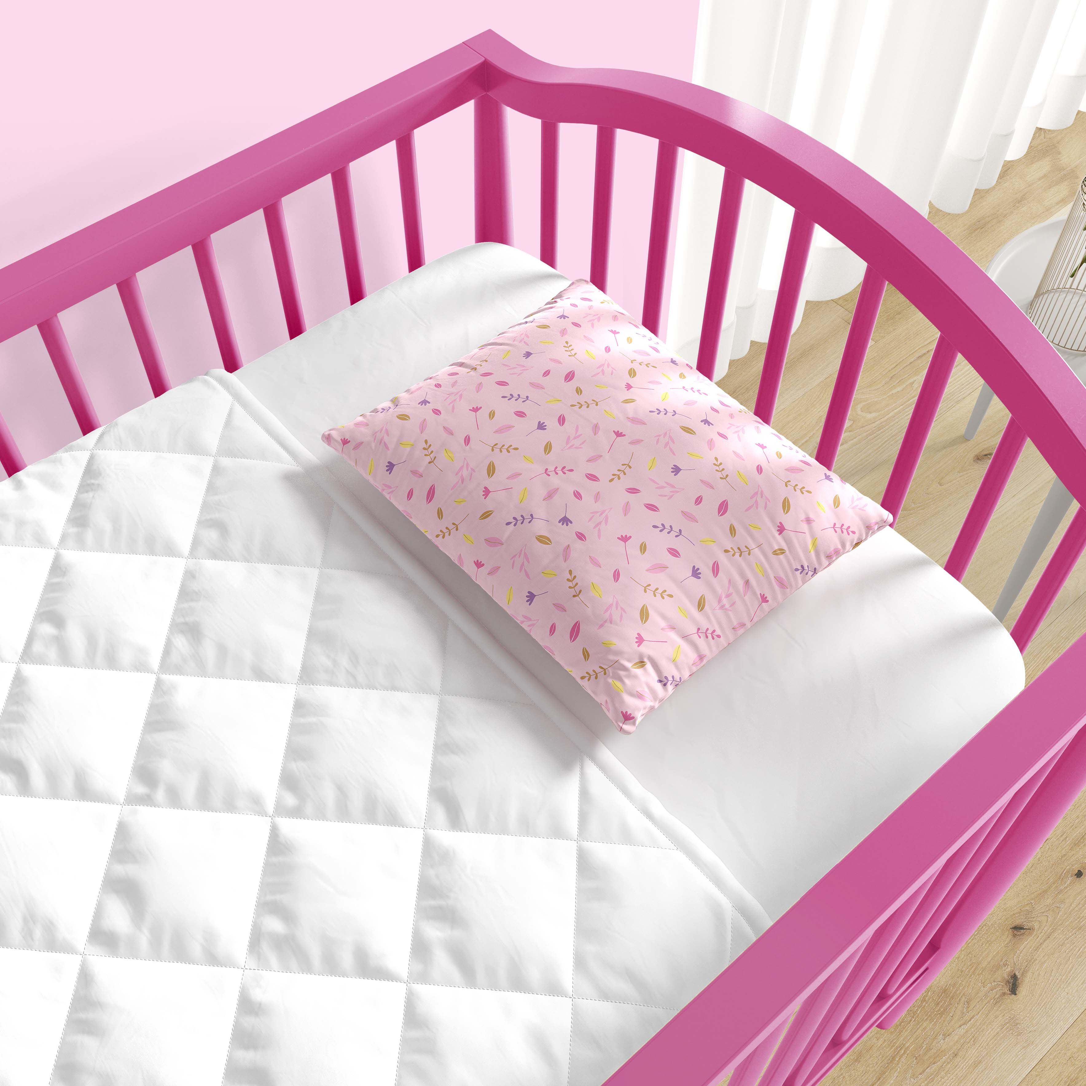 Fronha Bebê Folhas Selva Baby Rosa