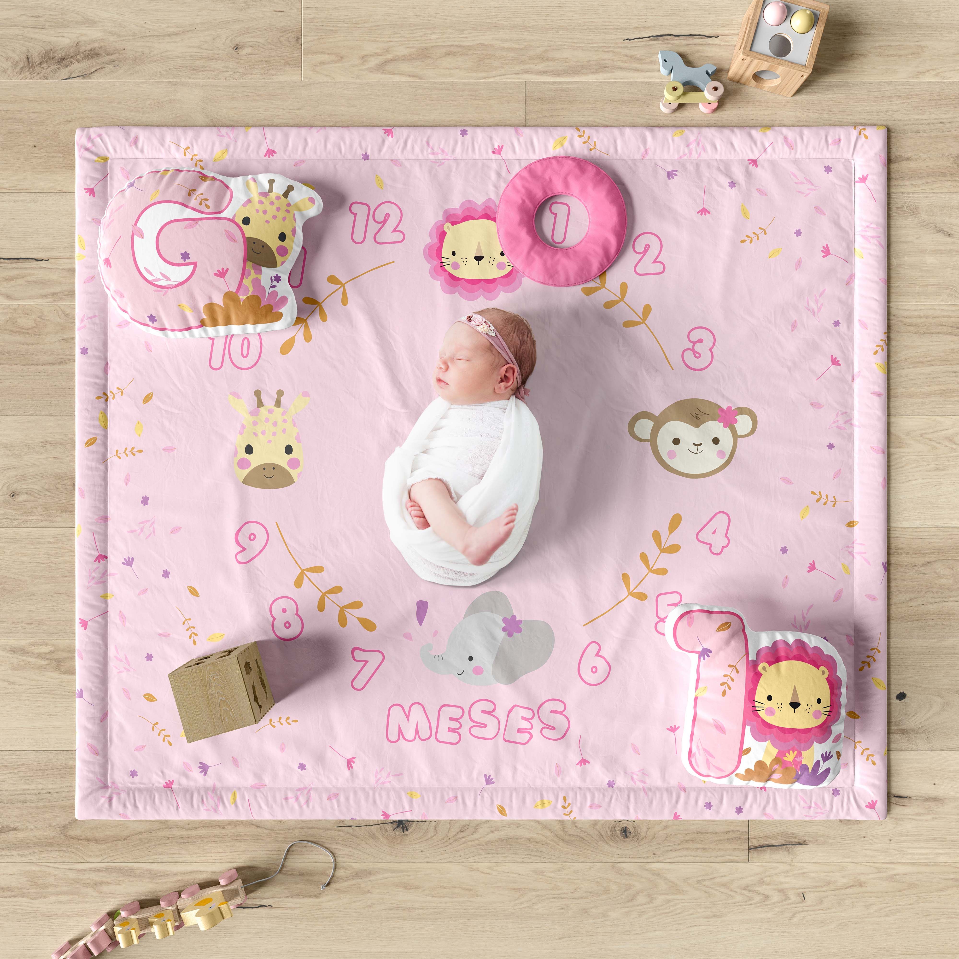 Tapete Mesversário Selva Baby Rosa