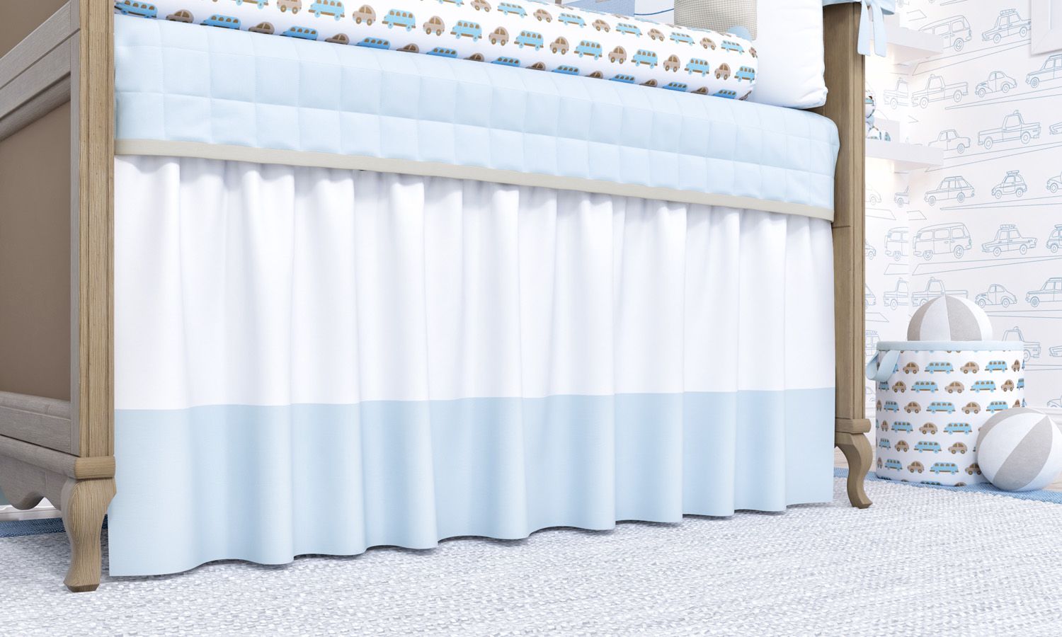 Kit Berço Carrinhos Amarelo