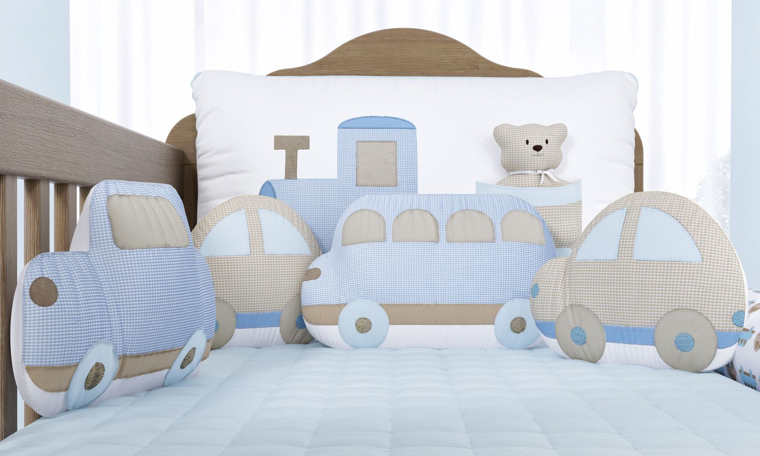 Kit Berço Carrinhos Amarelo