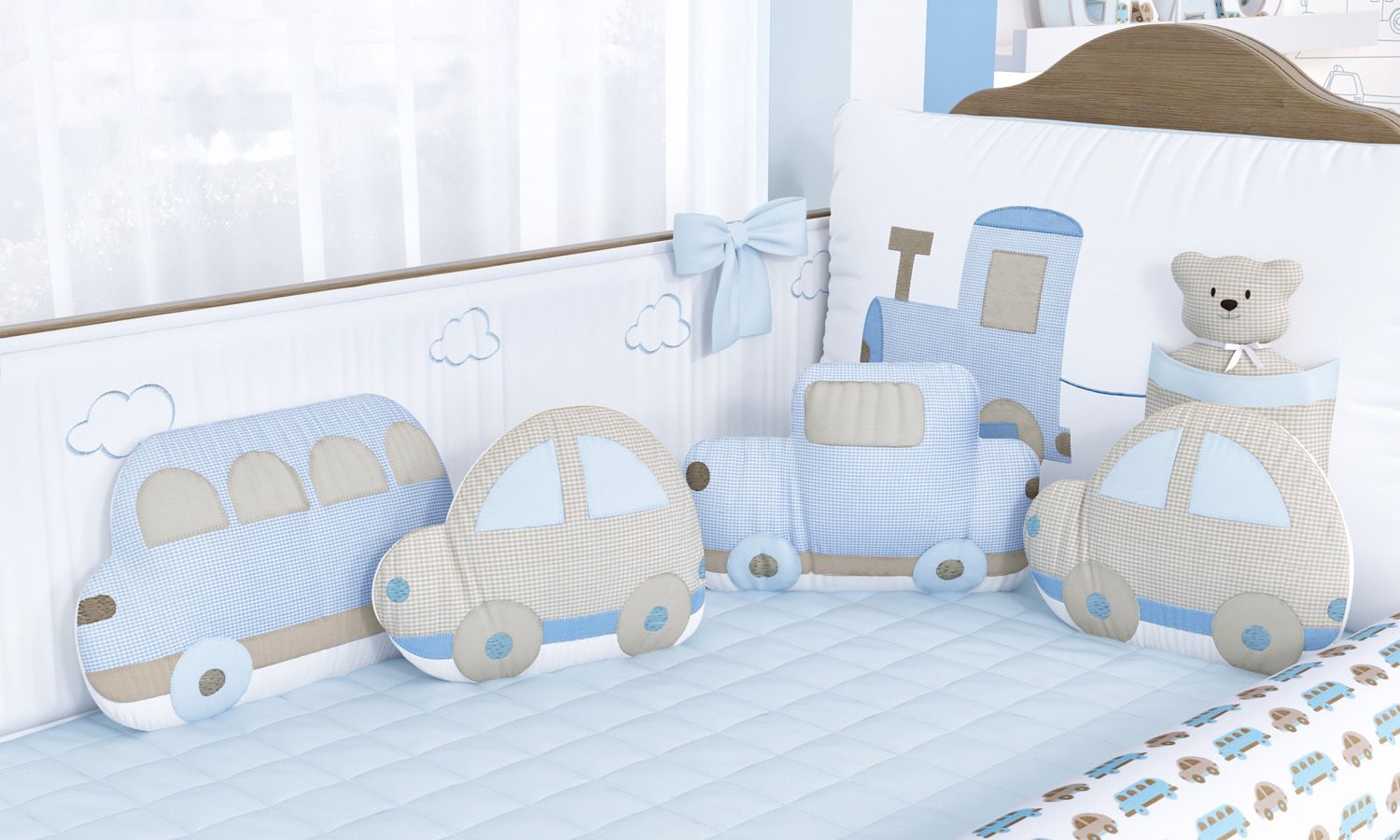 Kit Berço Carrinhos Amarelo