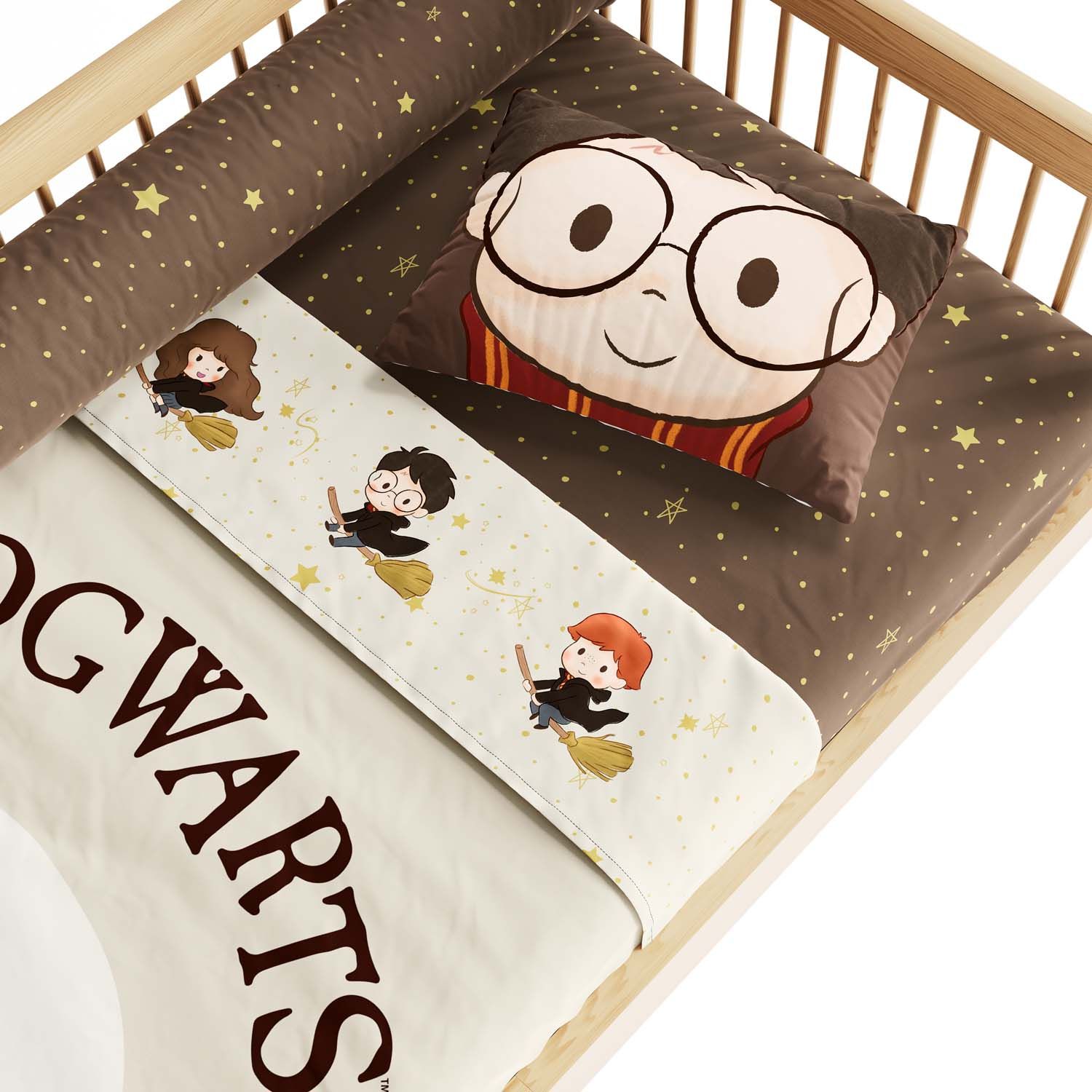 Jogo de Lençol Mini Cama Harry Potter Hogwarts