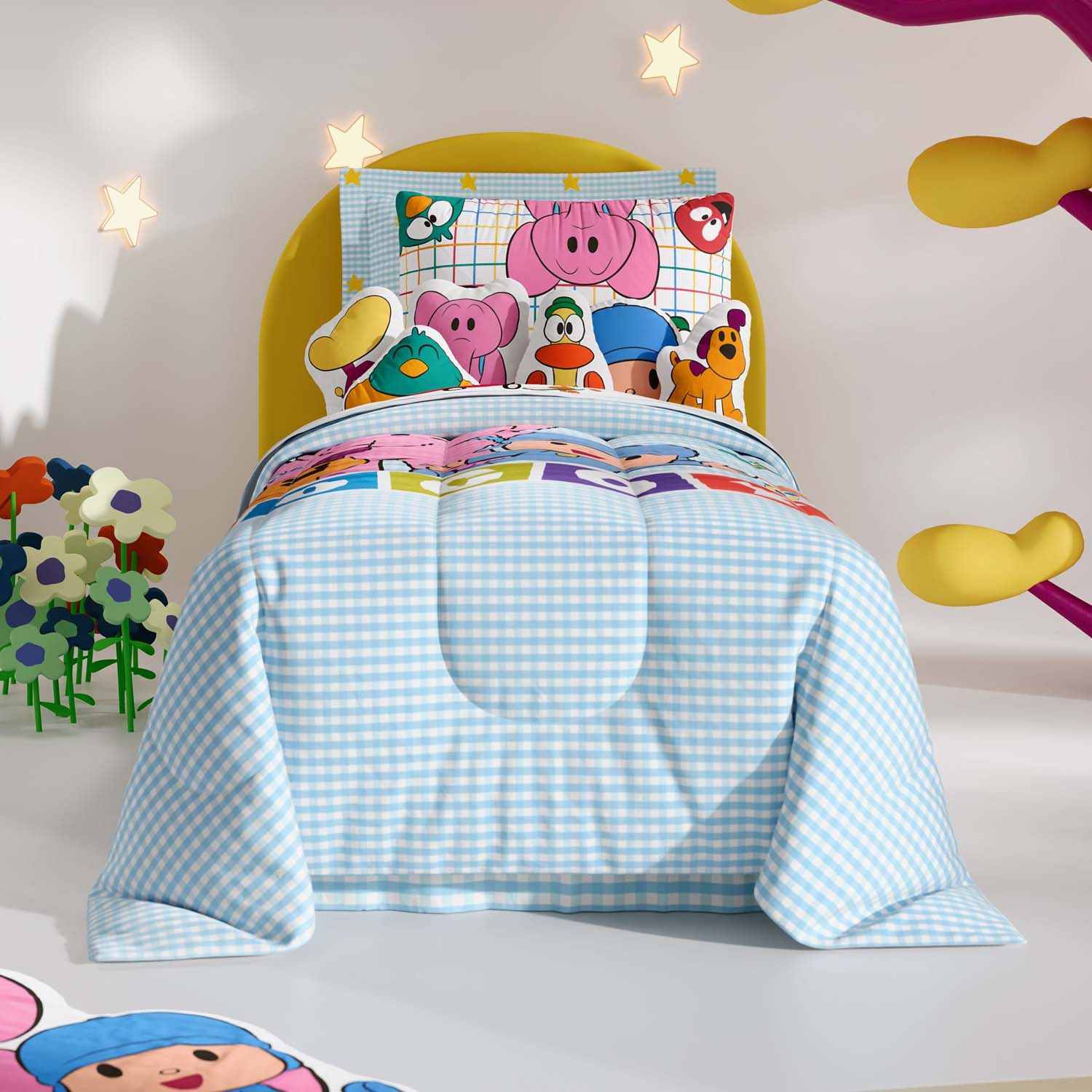 Fronha de Travesseiro Infantil Pocoyo Estrelinhas