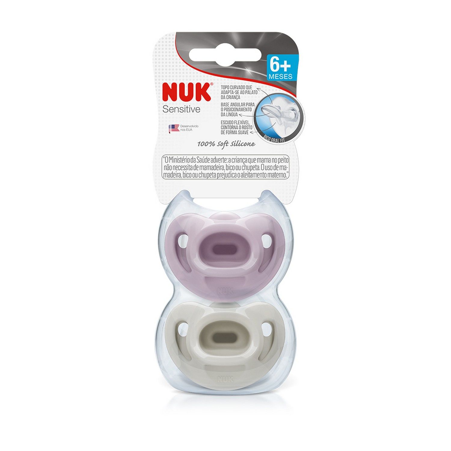 Kit Chupeta Sensitive Soft Fashion 6+ Meses Lilás