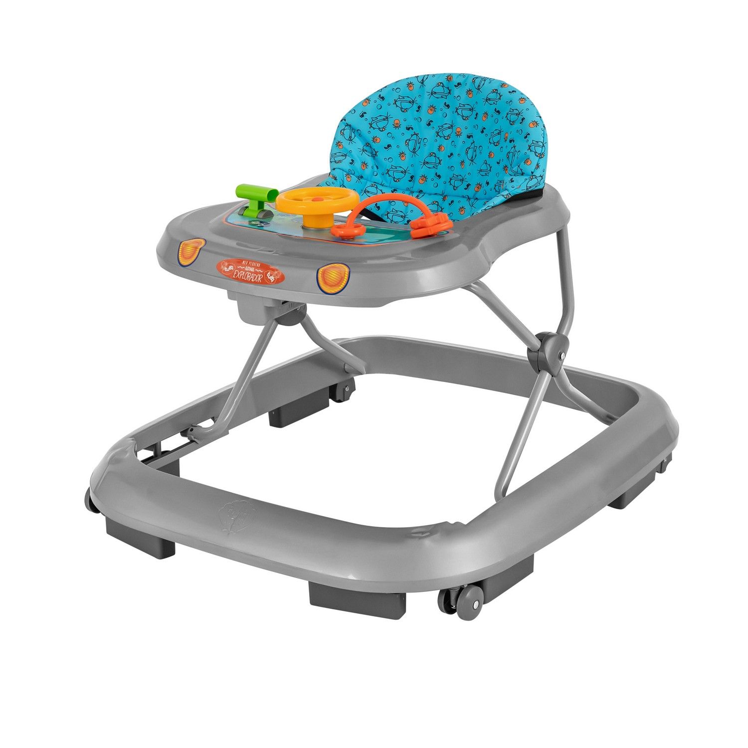 Andador Explorador Azul e Cinza