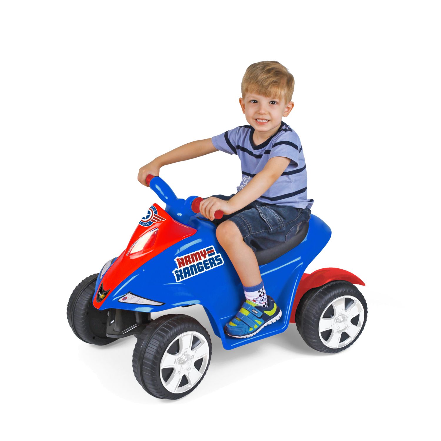 Quadriciclo Elétrico Infantil Army Rangers Azul