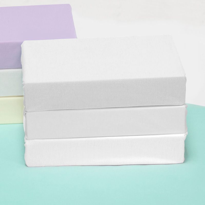 Lençol Berço de Malha Branco com Elástico