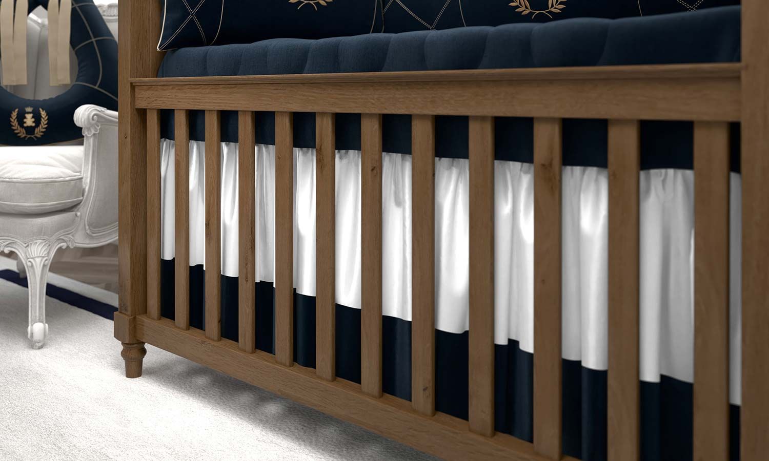 Saia de Berço Realeza Marinho Premium