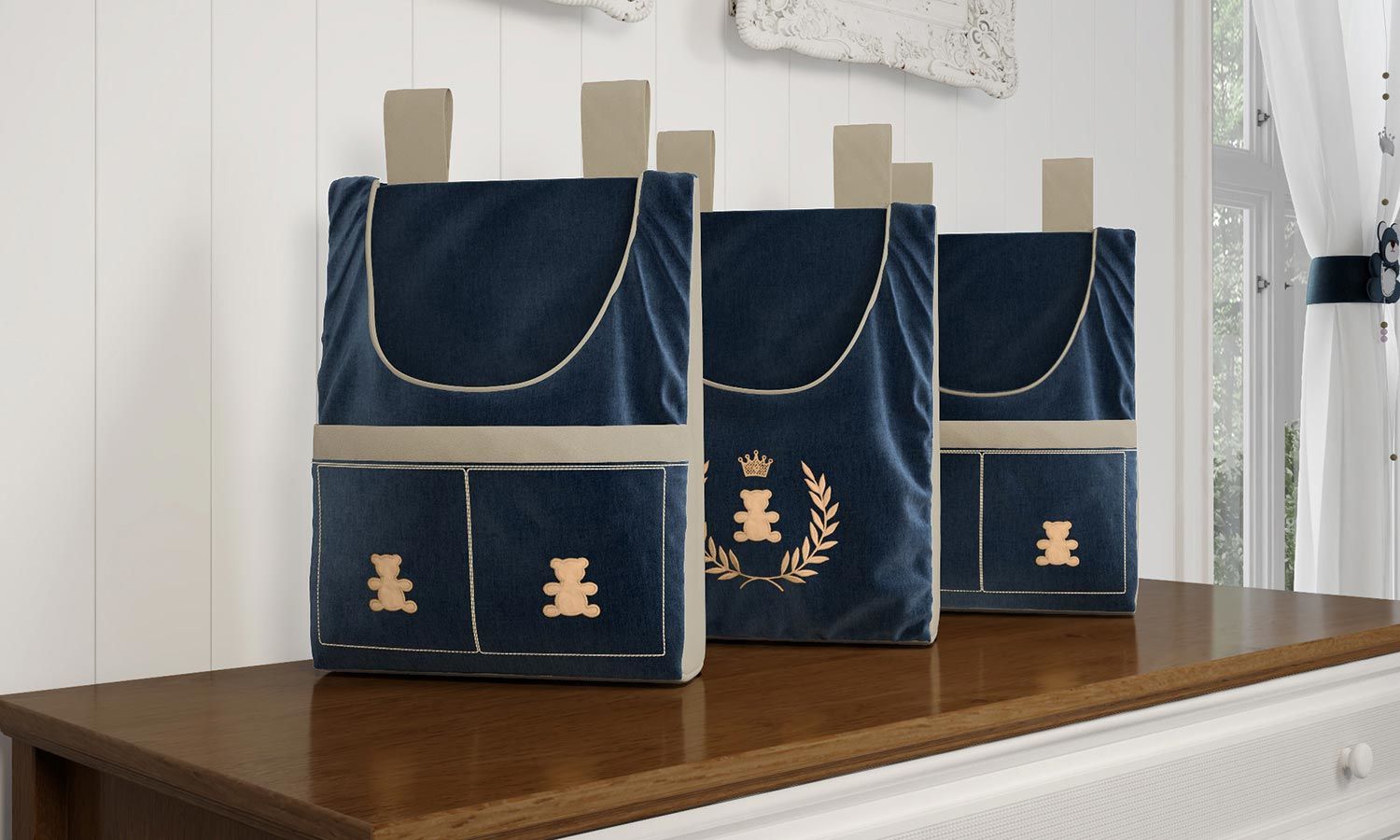 Porta Fraldas Varão Realeza Marinho Premium