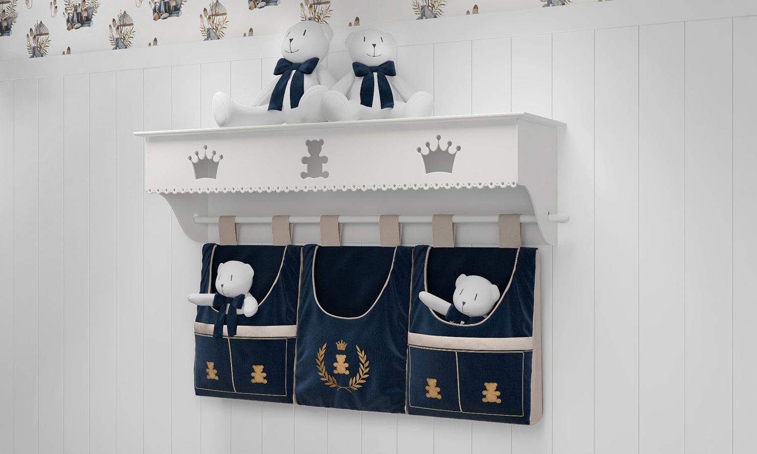 Porta Fraldas Varão Realeza Marinho Premium