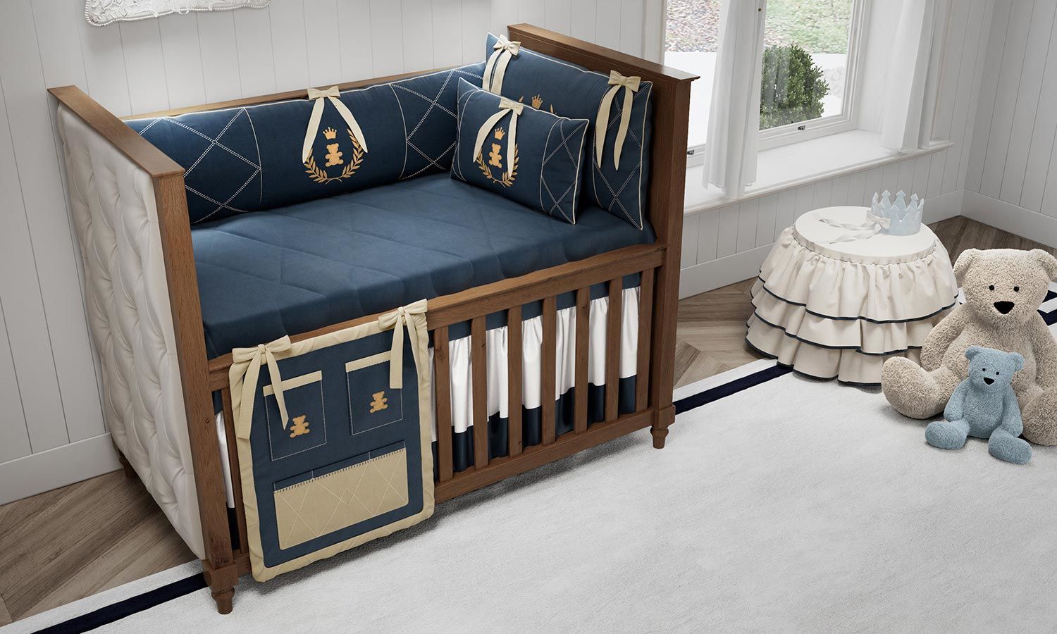 Almofada Retangular Realeza Marinho Premium 50cm