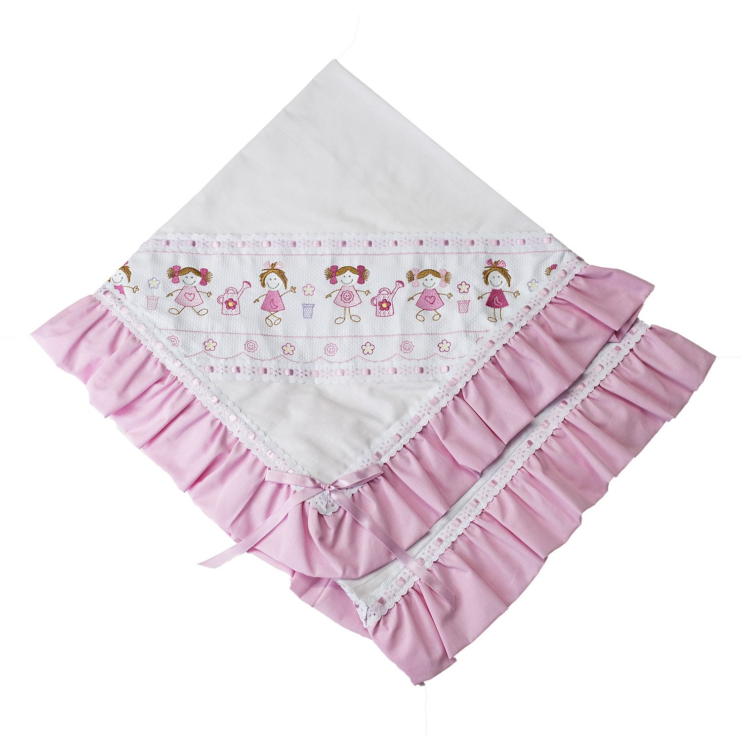 Manta Menina no Jardim Rosa 80cm