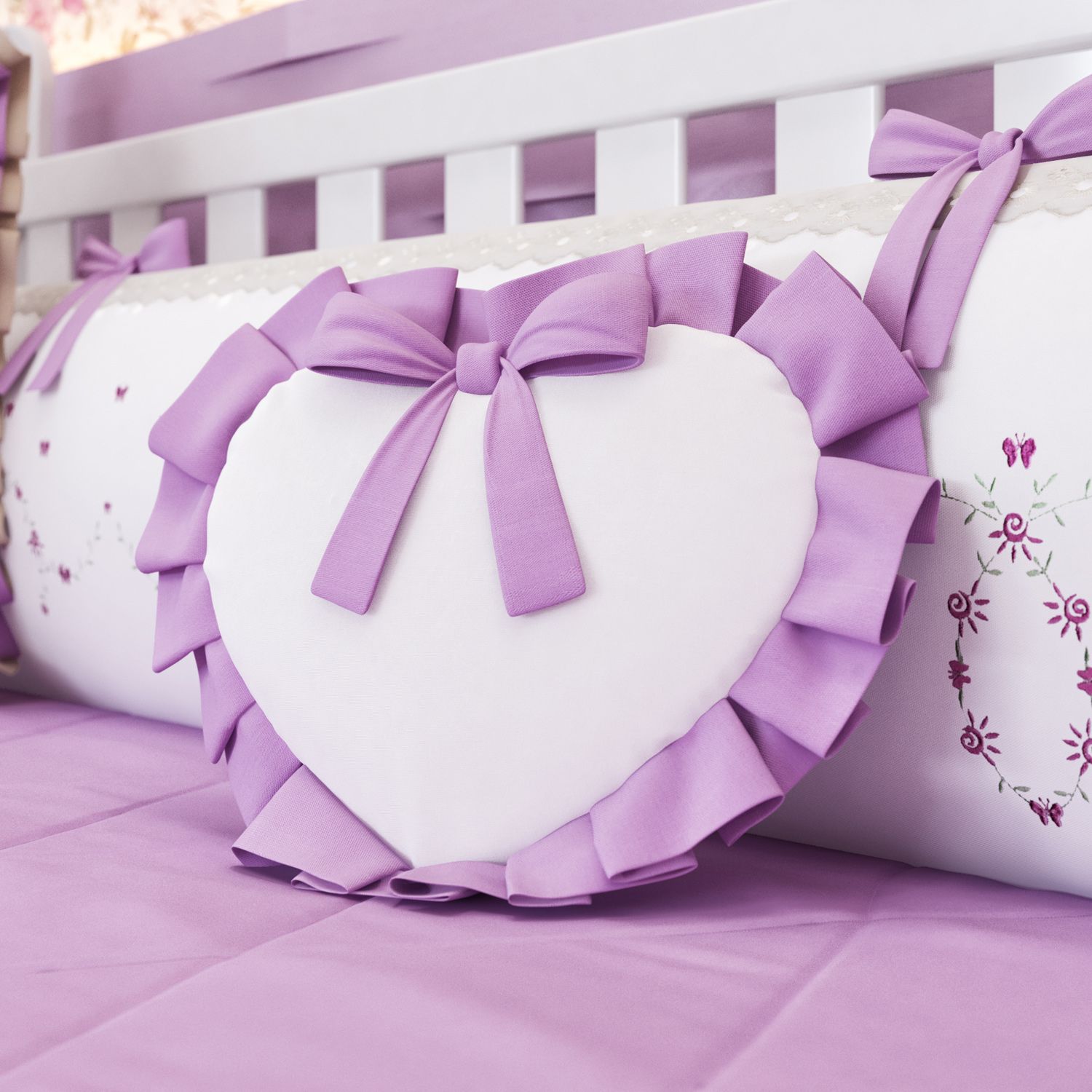 Almofada Coração Alice Rosa 29cm