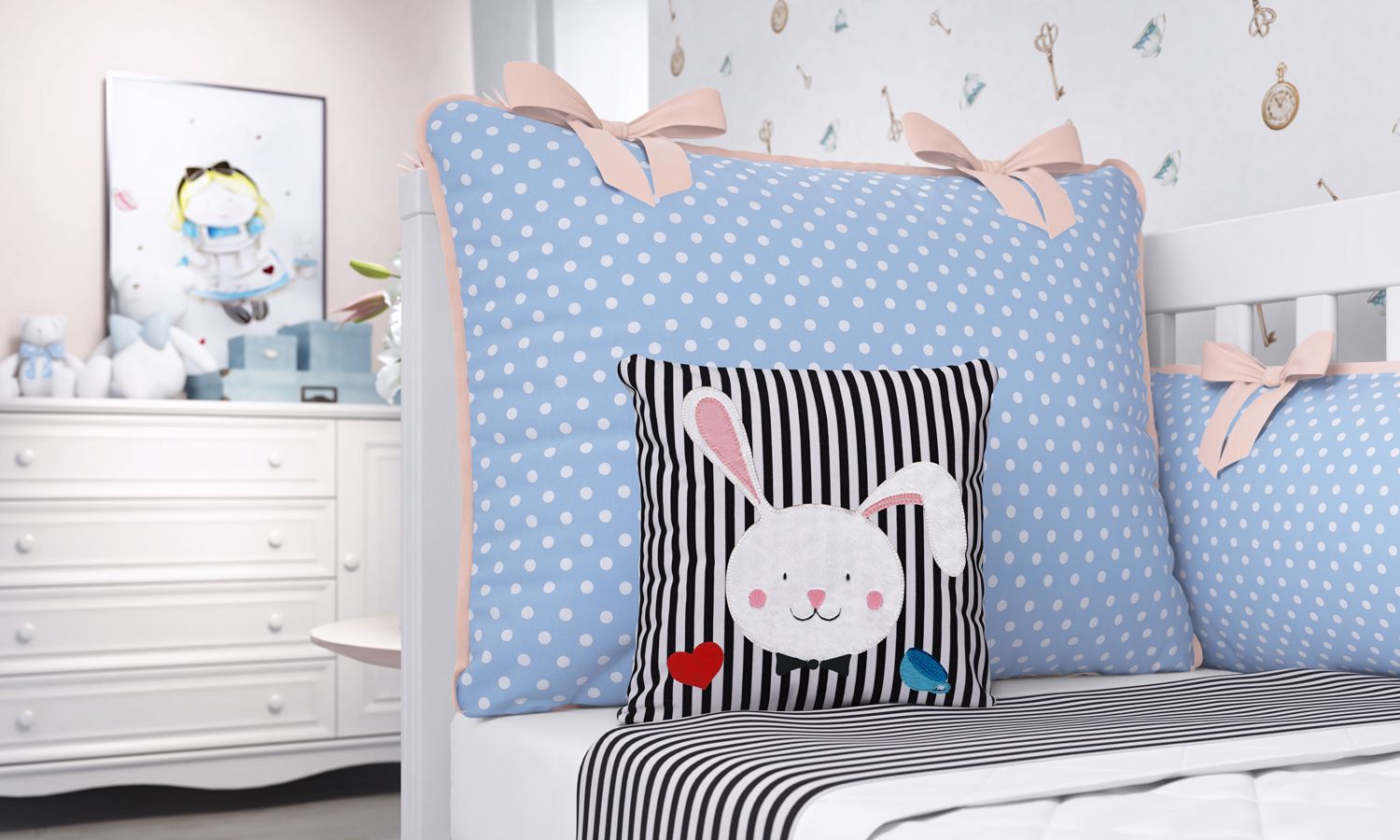 Almofada Listrada Coelho 30cm