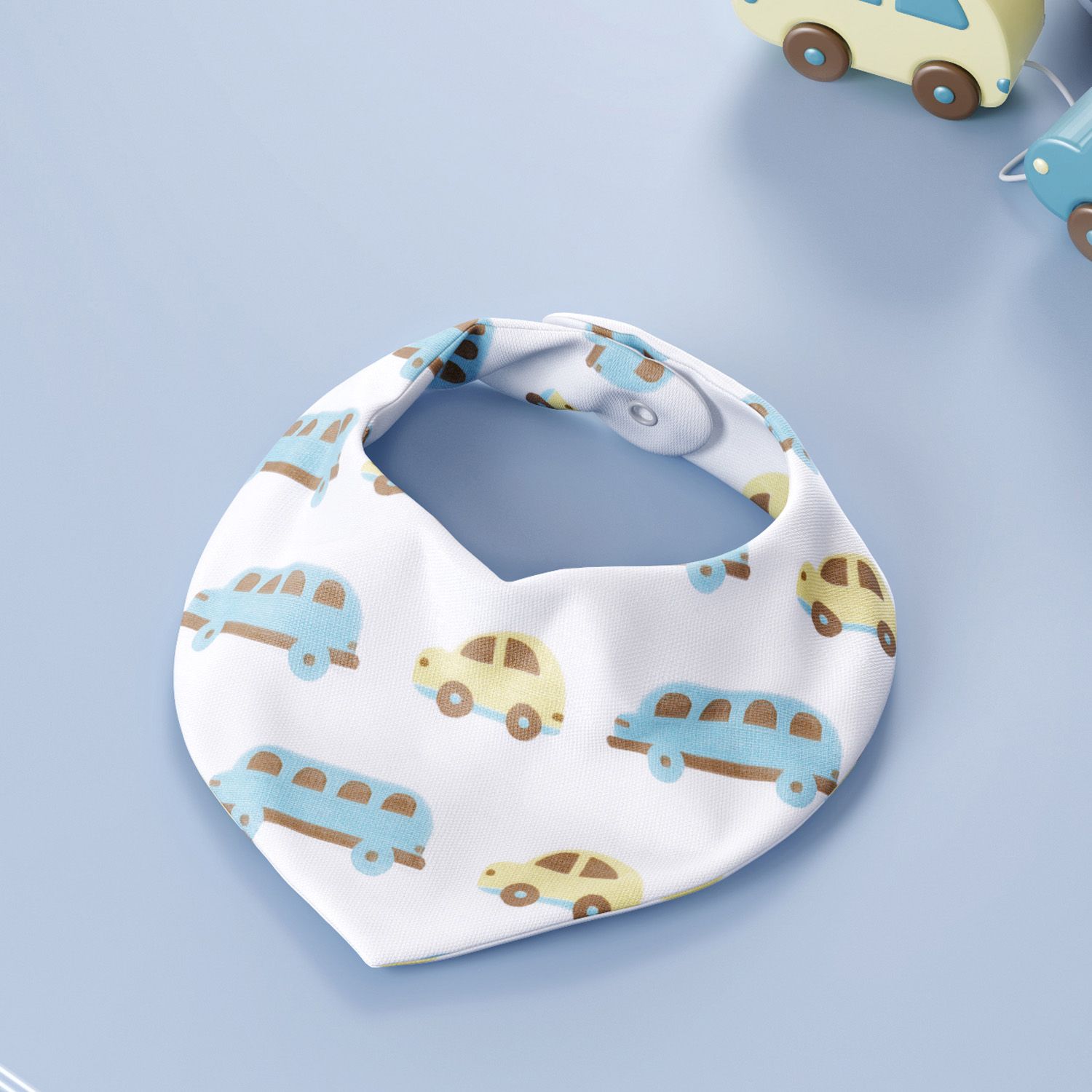 Babador Bandana Carrinhos Amarelo