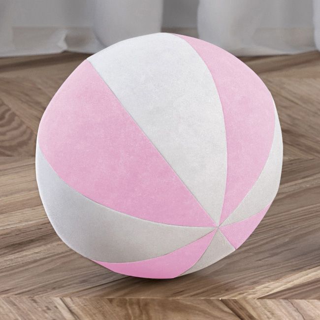 Bola de Plush Branco/Rosa 22cm