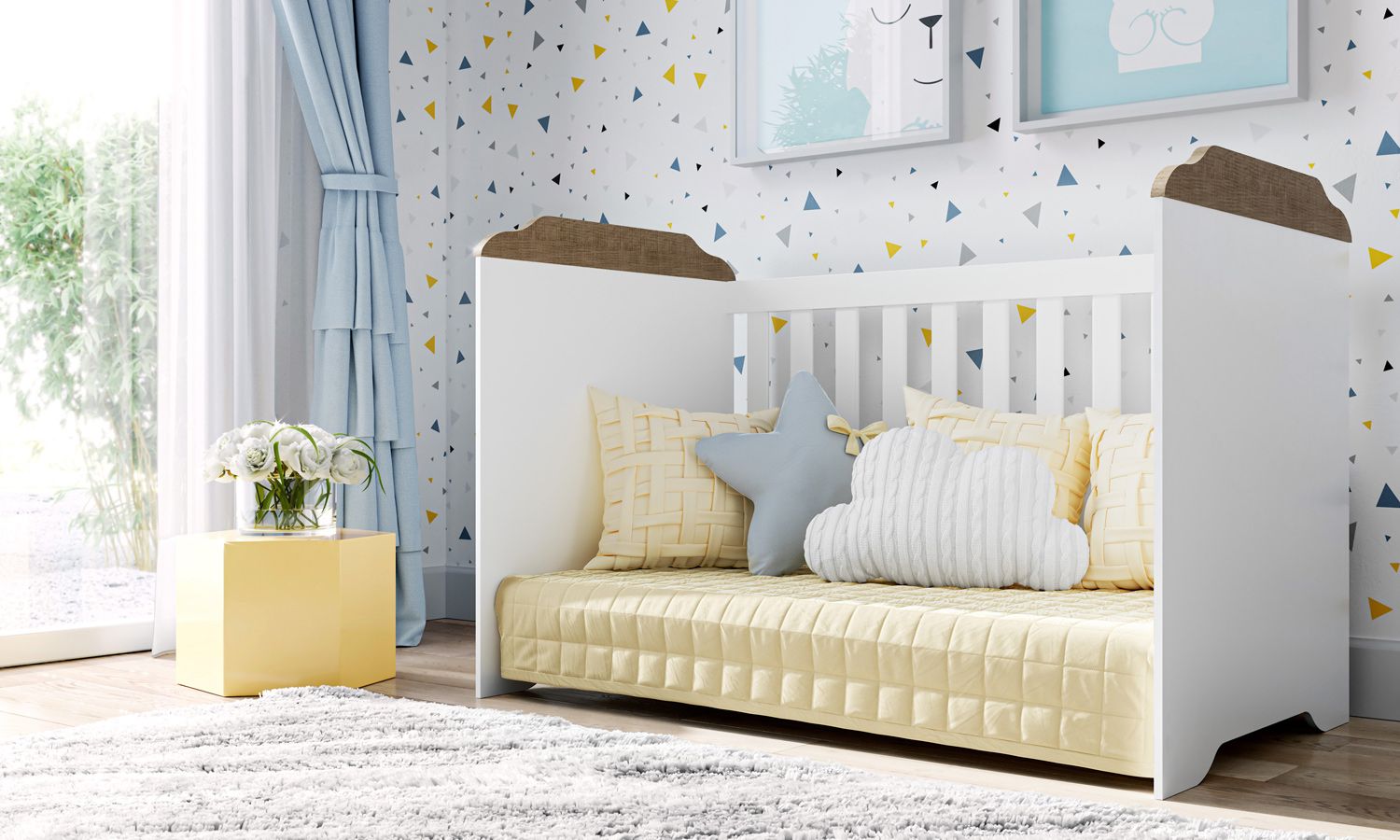 Berço Americano Branco Mel