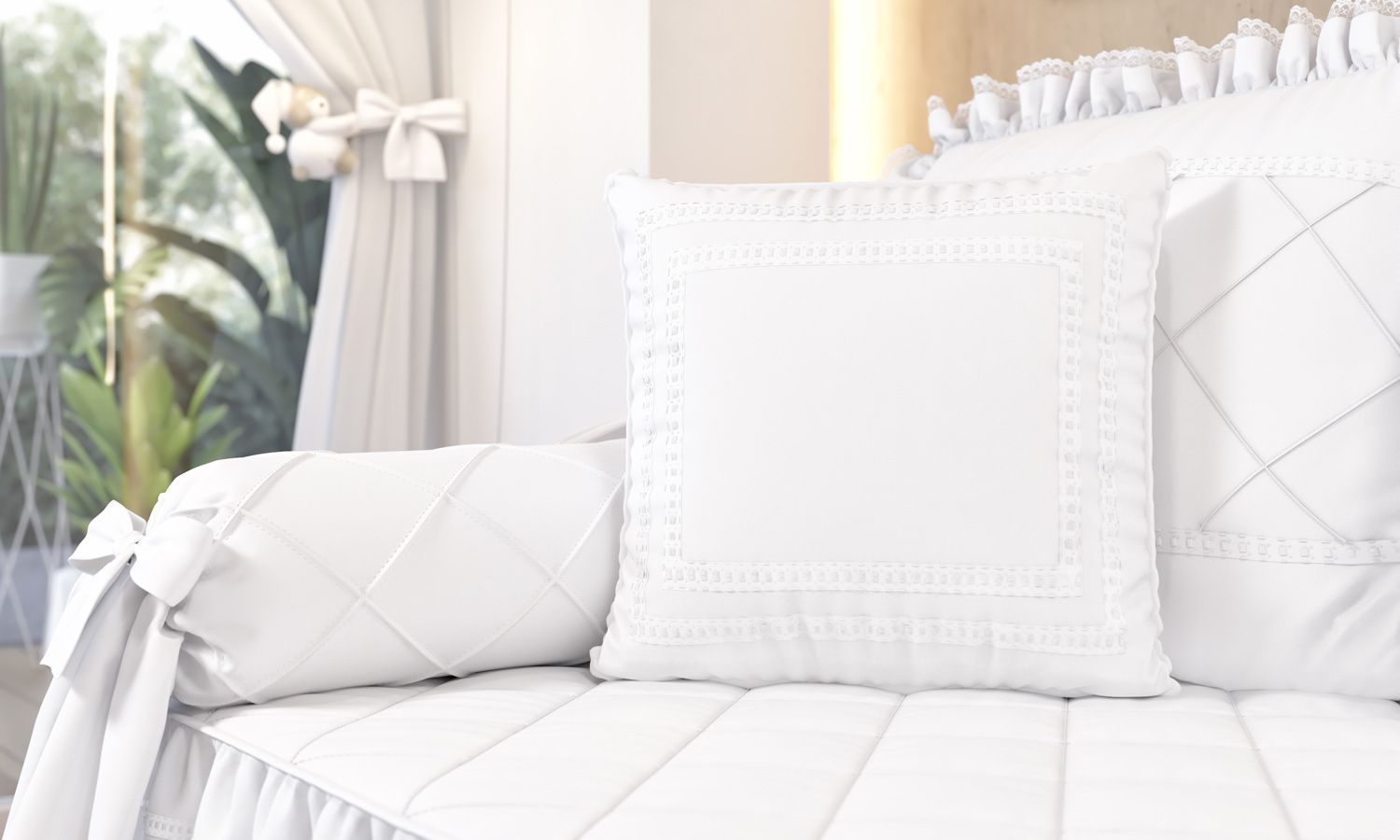 Almofada Branco Clássico 38cm