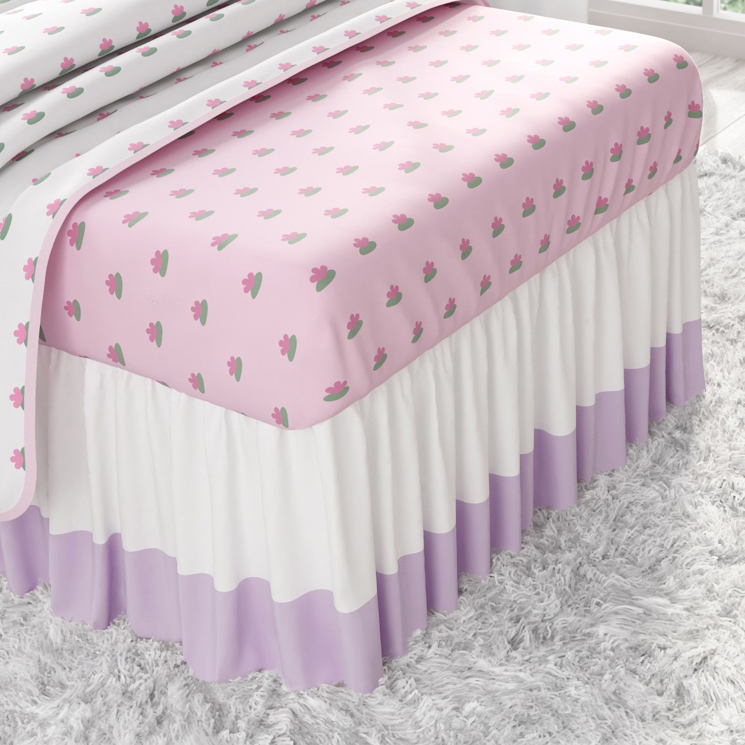 Saia de Cama Infantil Floral Monet