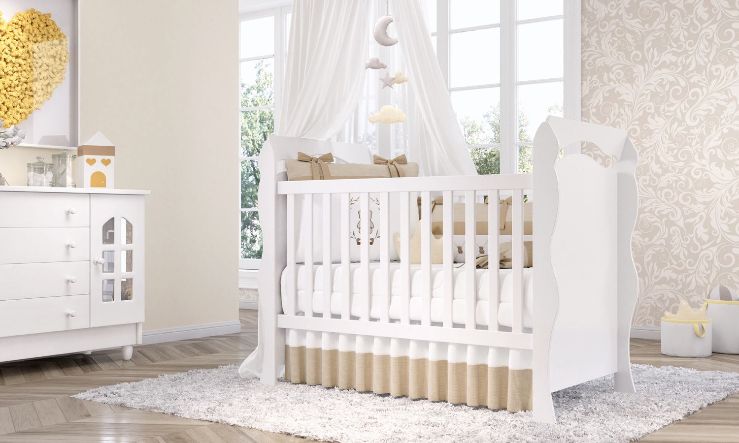 Berço Americano Branco Julie
