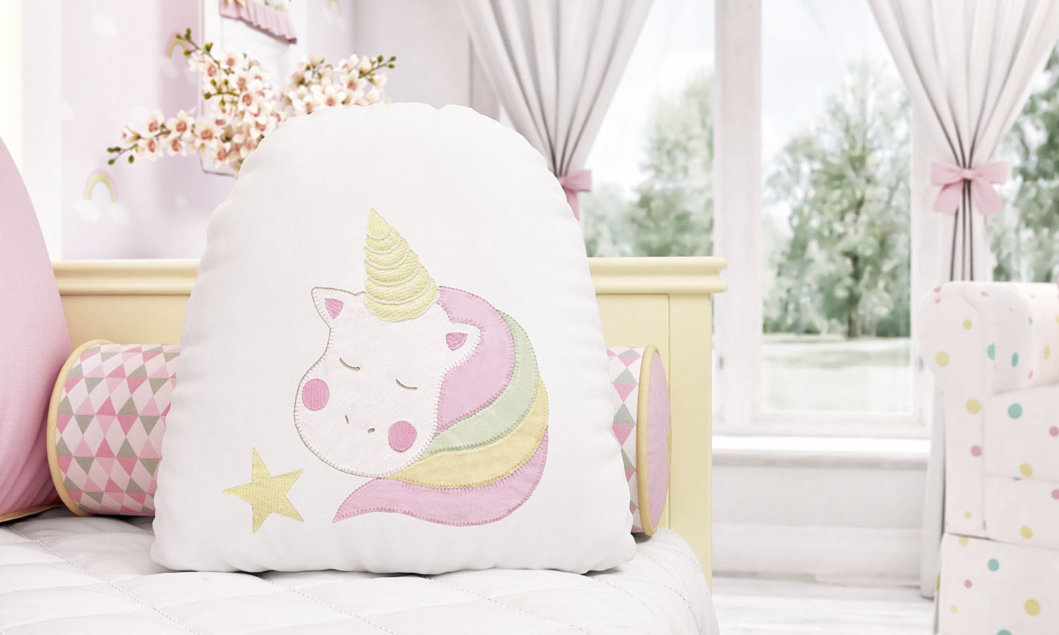Almofada Amiguinhas Unicórnio 38cm