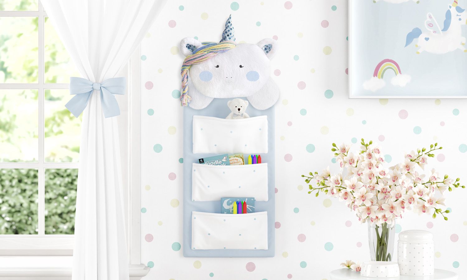 Organizador de Berço Amiguinhas Unicórnio