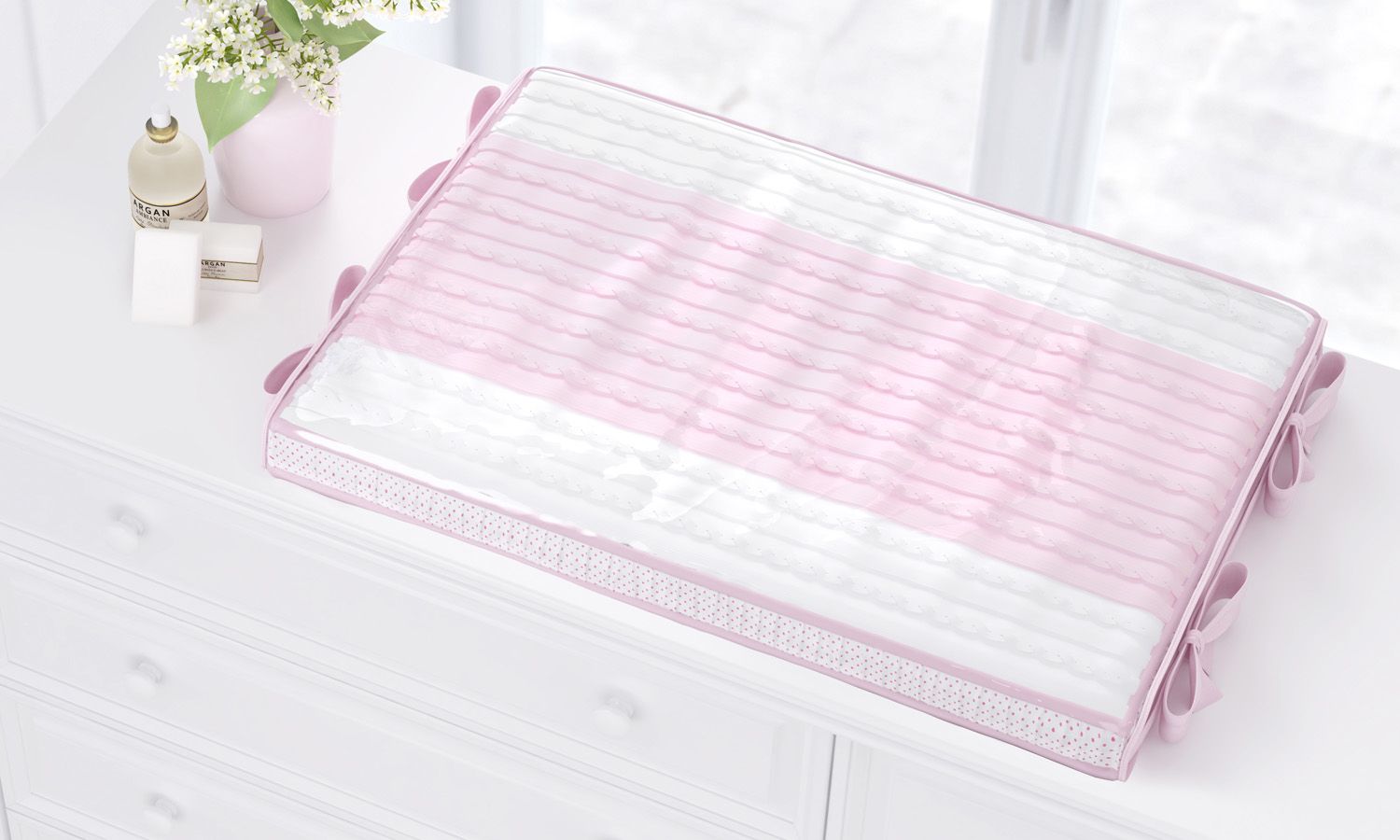 Trocador de Fraldas Tricot Luxo Rosa