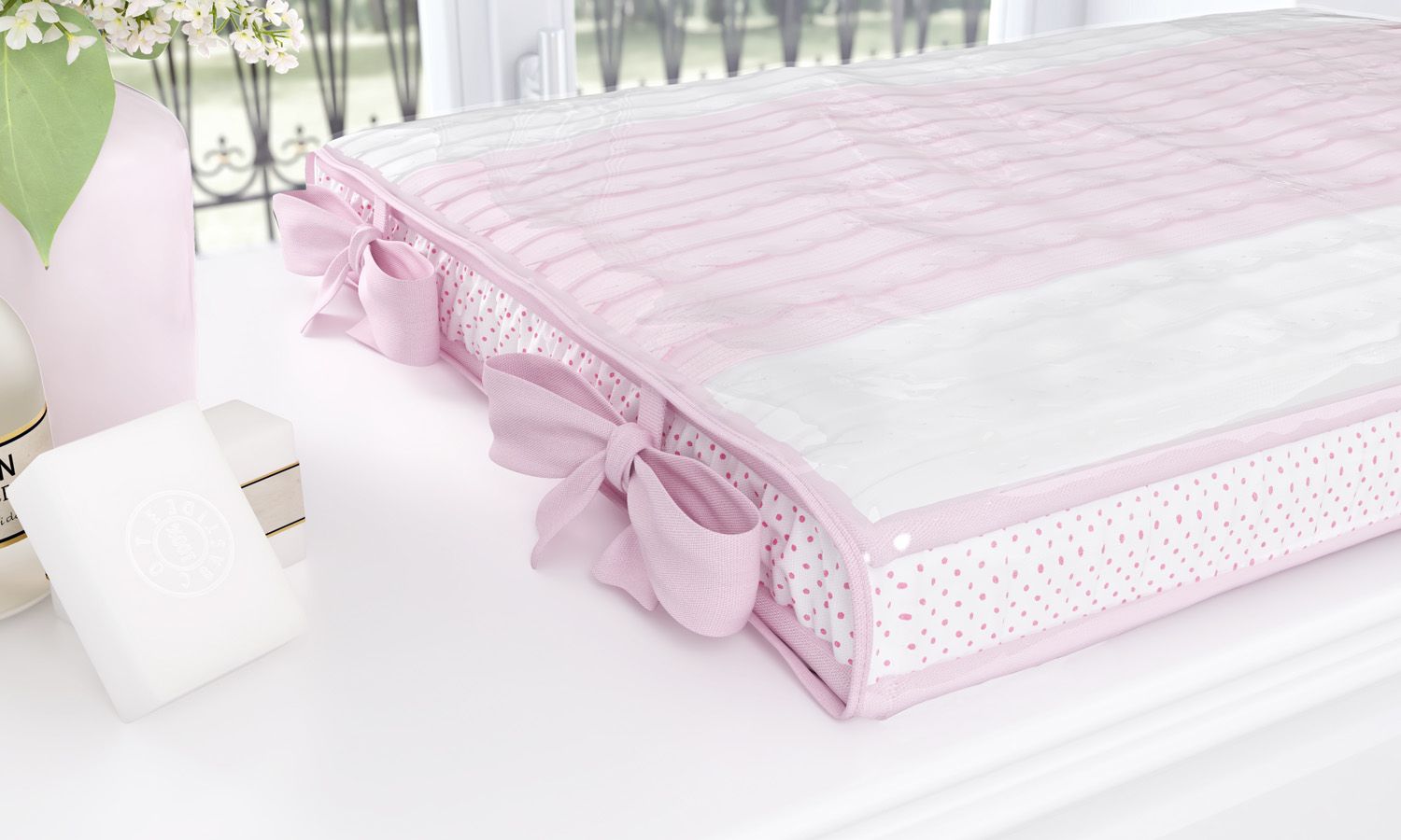 Trocador de Fraldas Tricot Luxo Rosa