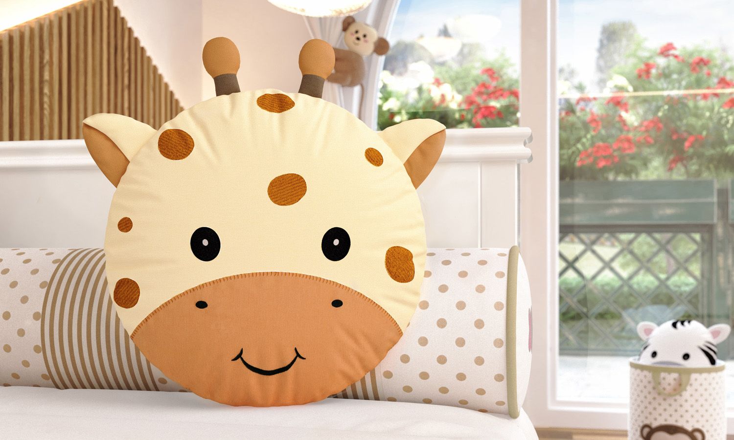 Almofada Redonda Amiguinha Girafa 30cm