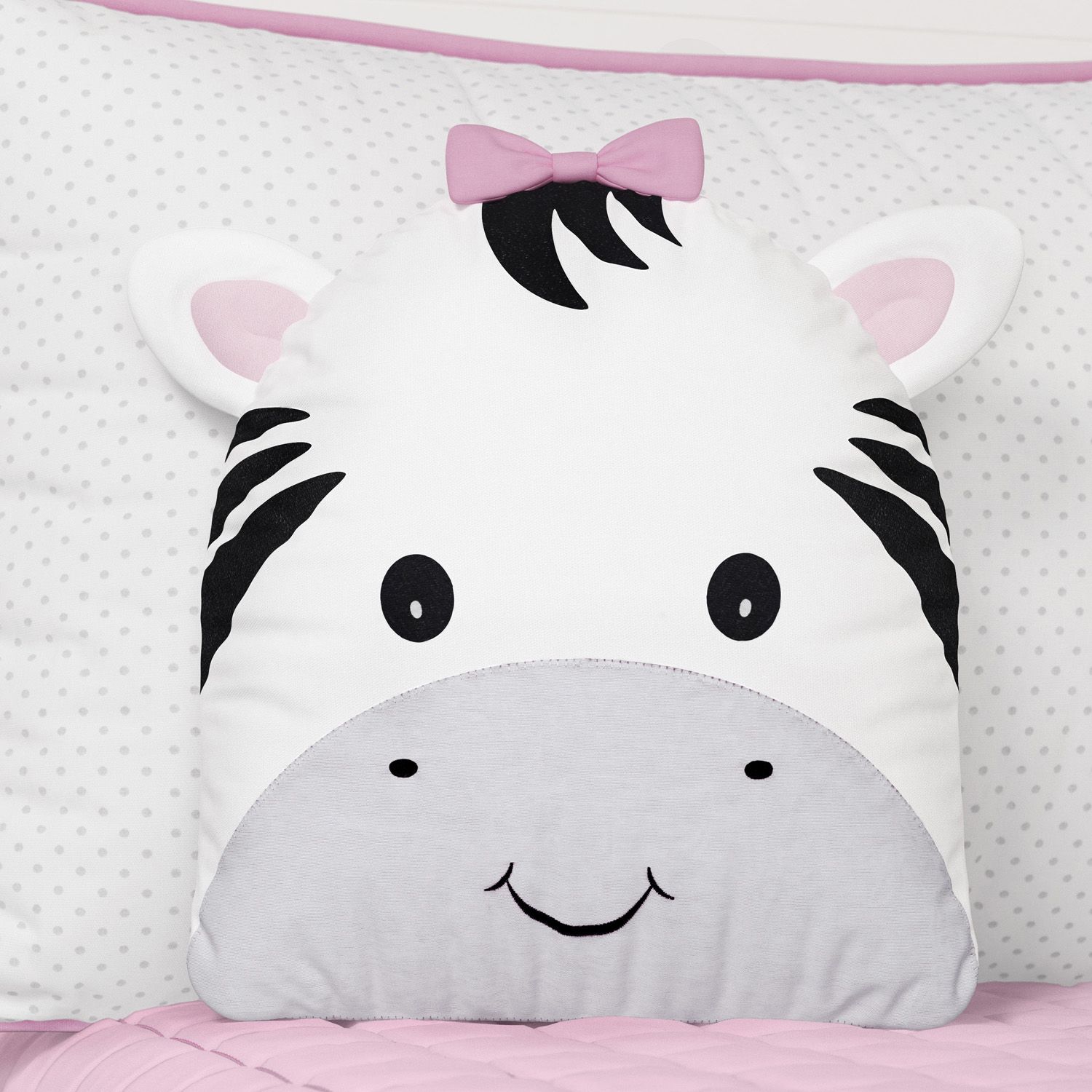 Almofada Amiguinha Zebra Rosa 32cm