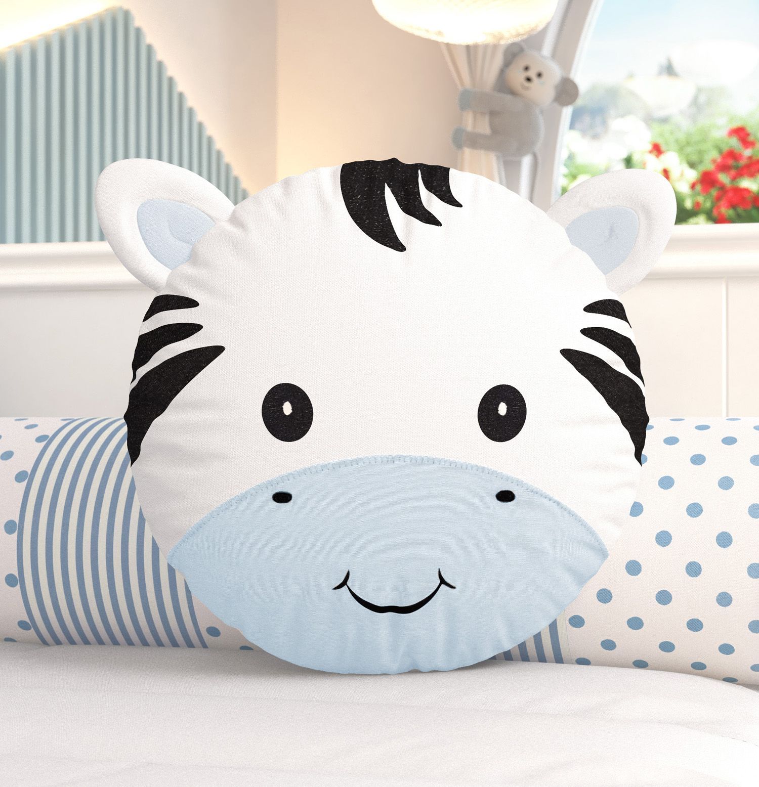 Almofada Redonda Amiguinha Zebra 30cm