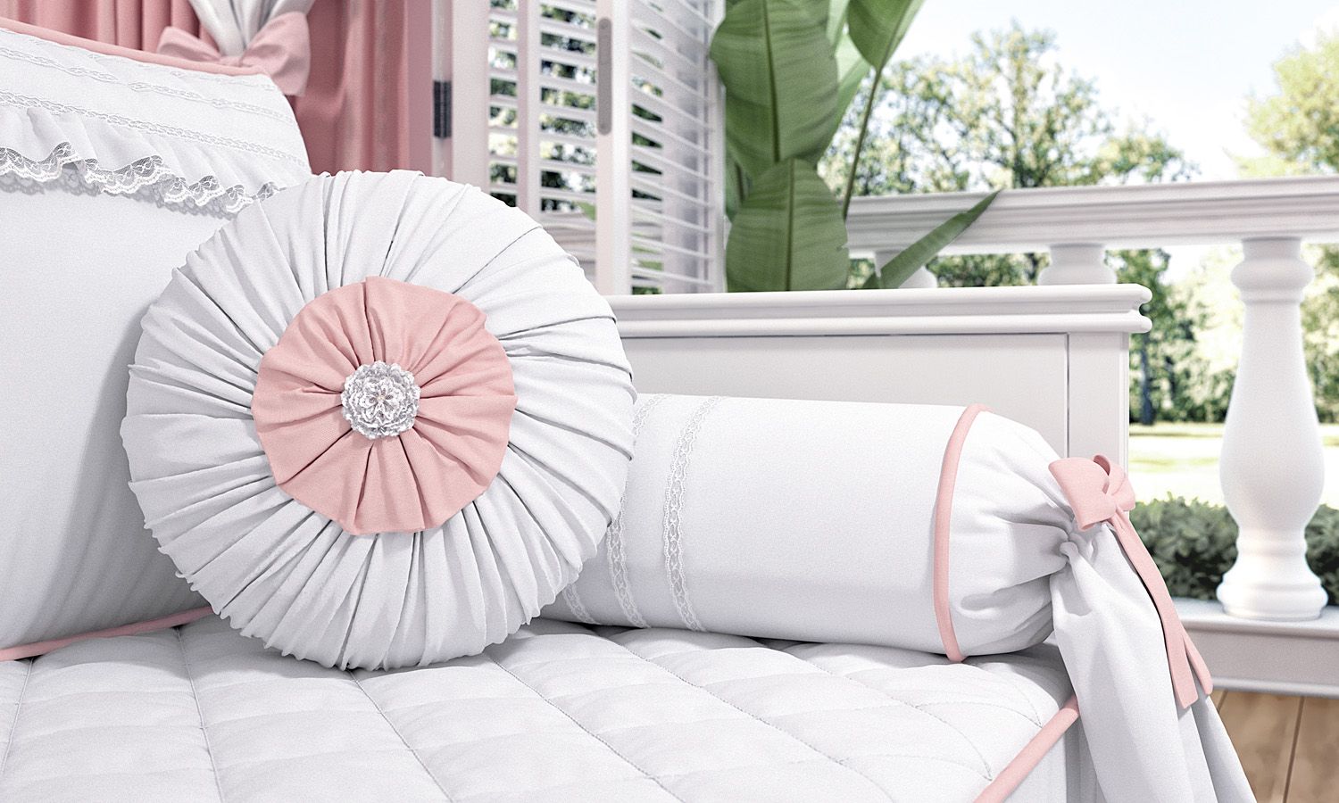 Almofada Redonda Flor 35cm