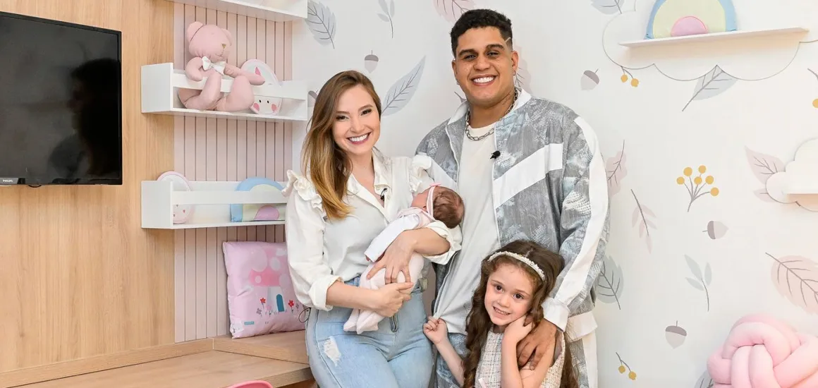 Gaab e Michelle estão radiantes com os novos quartinhos das filhas